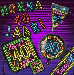 [21650] Feestpakket Verjaardag Neon 40