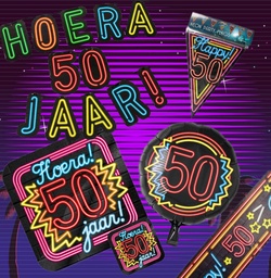 [21652] Feestpakket Verjaardag Neon 50