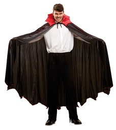 [02280] Dracula Cape De Luxe zwart/rood maat M/L