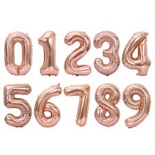 Folie Cijfer 34" rose gold