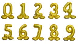 Folie Cijfer op voet goud 32"