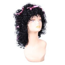 [2282.0111] Pieten dames Pruik Pepita met roze strikjes