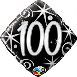 [44438] Folie helium ballon 100 jaar Sparkles