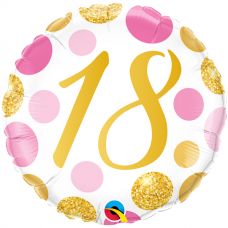 [88175] Folie helium ballon 18 jaar roze en gouden