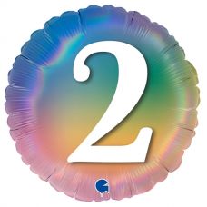 [G78042RH-P] Folie helium ballon 2 jaar regenboog