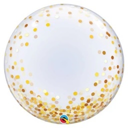 [89727] Bubble helium ballon Deco gold Dots