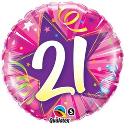[24007] Folie helium ballon 21 Shining Star roze