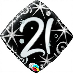 [29998] Folie helium ballon 21 jaar Sparkles