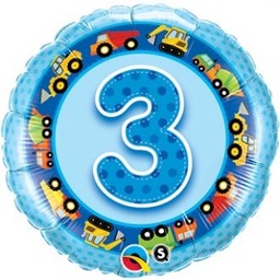 [26293] Folie helium ballon 3 jaar blauw