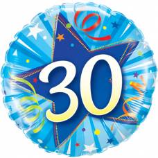 [30239] Folie helium ballon 30 Shining Star blauw
