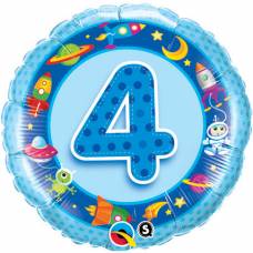 [26302] Folie helium ballon 4 jaar blauw