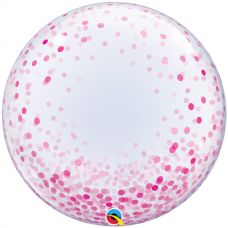 [57790] Bubble helium ballon Deco Confetti Dots Pink