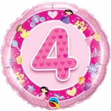 [26306] Folie helium ballon 4 jaar roze
