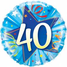 [30244] Folie helium ballon 40 Shining Star blauw
