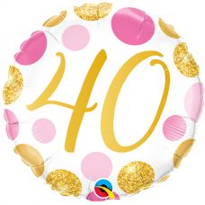 [88184] Folie helium ballon 40 roze en gouden