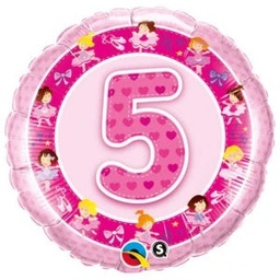 [26315] Folie helium ballon 5 jaar roze
