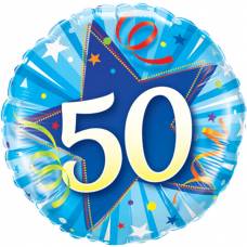 [30264] Folie helium ballon 50 Shining Star blauw