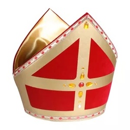 [2068] Sinterklaas Mijter fluweel luxe  NPO