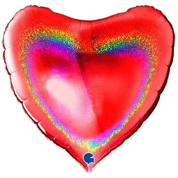 [36068GHR-P] Folie ballon Hart glitter rood 92cm