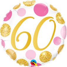 [88190] Folie ballon 60 jaar roze en gouden