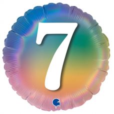 [G78047RH-P] Folie helium ballon 7 jaar regenboog
