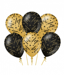 [7031319] Ballonnen Classy gold/black-Pensioen 6st
