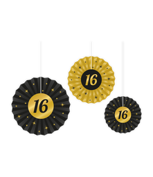 Paper Fan Classy gold/black, div leeftijden