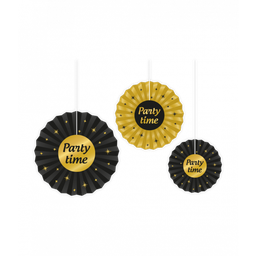 [7031516] Paper Fan Classy gold/black Party Time