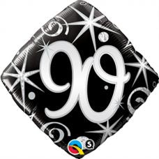 [44433] Folie helium ballon 90 jaar Sparkles