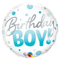 [18874] Folie helium ballon Birthday Boy Dots