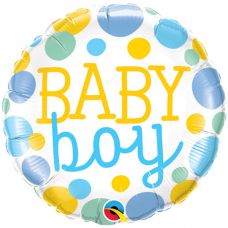 [55385] Folie helium ballon Baby Boy dots