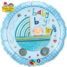 [50253] Folie ballon Baby Boy kinderwagen