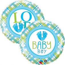 [25726] Folie ballon Baby Boy Love voetjes