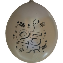 [10490] Ballonnen Bedr.25 jaar zilver 10 st