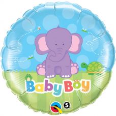 [13916] Folie helium ballon Baby Boy olifantje