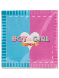 [80261] Servetten Gender Reveal  20 stuks boy/girl