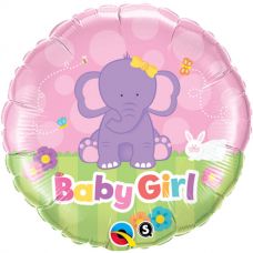 [13929] Folie ballon Baby Girl olifantje