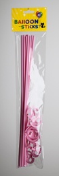 [5077] Ballonstokjes roze 10 stuks