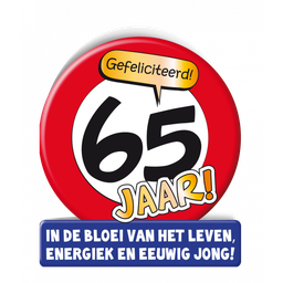 [7028512] Verkeersbord wenskaart 65 jaar
