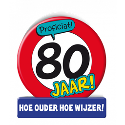 [7028515] Verkeersbord wenskaart 80 jaar