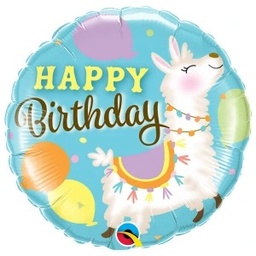 [85905] Folie ballon Happy Birthday Lama