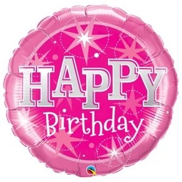 [43172] Folie ballon Happy Bday Sparkle XL roze