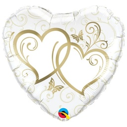 [15668] Folie ballon Entwined hearts gold