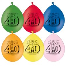 [10363] Ballonnen Bedr.40 jaar 10 st.