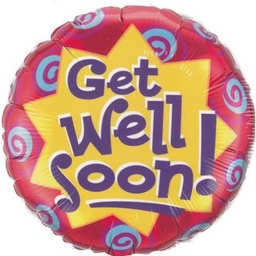 [60867] Folie helium ballon Get Well Soon!