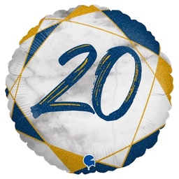 [78081] Folie helium ballon 20 jaar Marble