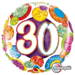 [37896] Folie helium ballon 30 jaar Dots & Glitz