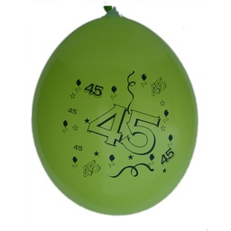 [10364] Ballonnen Bedr.45 jaar 10 st.