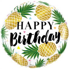 [57277] Folie ballon Happy Birthday ananas