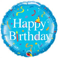 [49444] Folie ballon Happy Birthday blue